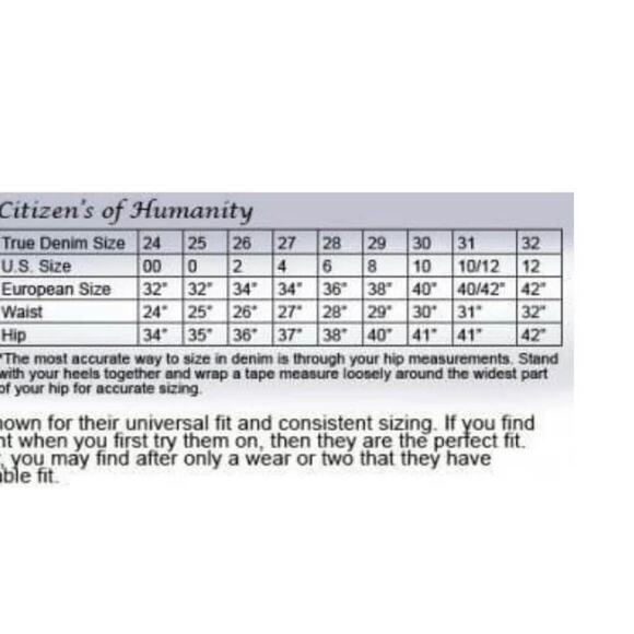 Citizens Of Humanity Ava Low Rise Straight Leg Jeans Size 32 1278-243 - Picture 7 of 7